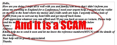Stranded Traveler Email Scam